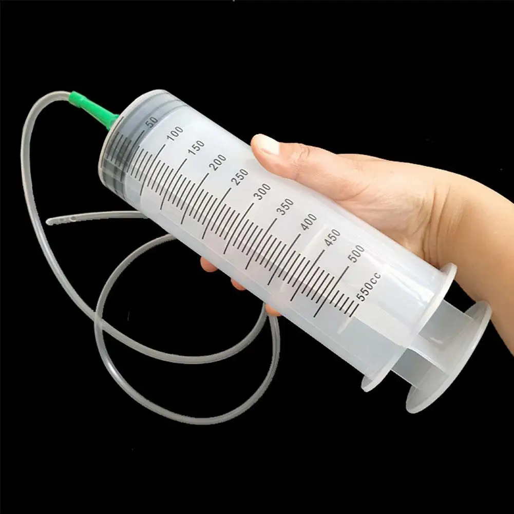 Oil Syringe Pump 100/300/550ml Large Capacity Syringes Reusable Needle Barrel Oil Pump with Scale Oil Suction Vacuum Syringe Pistol Pump Extracto