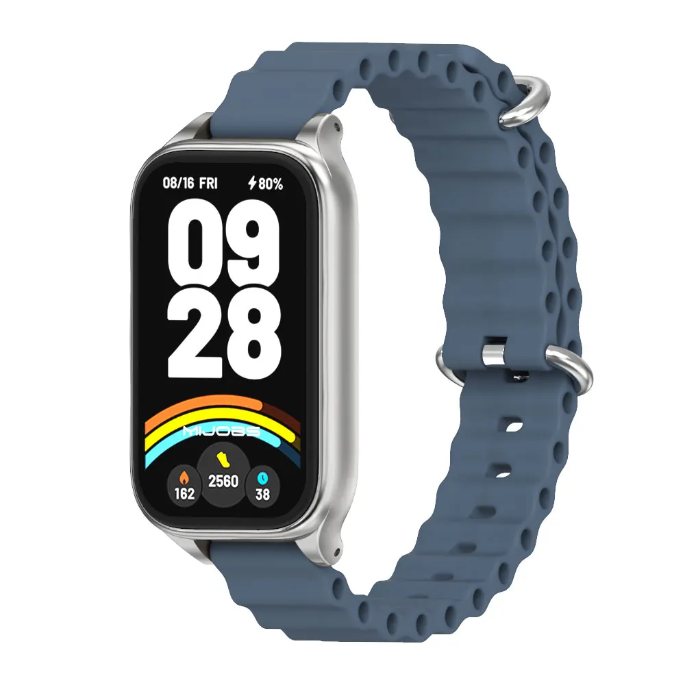 ตัวเลือกสินค้า สายรัดซิลิโคนสำหรับ Mi Band 9/8 Active นุ่มสบาย ใส่สบายตลอดวัน