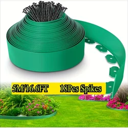 Premium Garden Edging Kit - Durable Lawn and Pathway Border Solution (5M - 13M) (Green  5M 16FT)