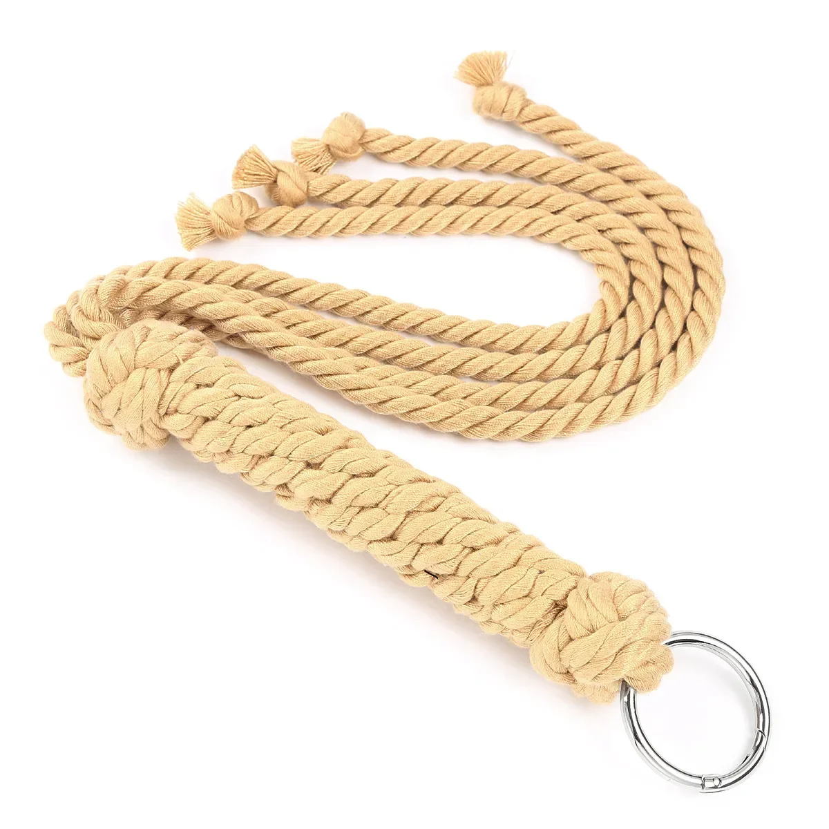 Woven horse whip Detachable metal ring 4