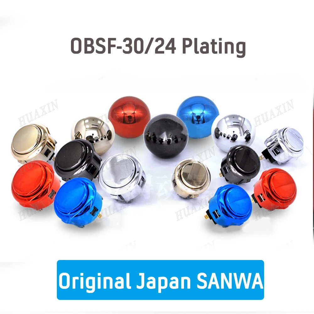 

Authentic Original Japan SANWA OBSF-30/24 Plating Gold Silver Button For USB MAME Controller, PS4 Arcade Joystick Games Console