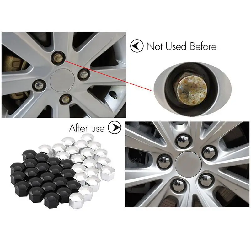 20Pcs Car Wheel Nut Protection Covers - Anti-Rust Exterior Decoration