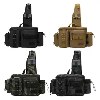 Fishing Waist Pack Sling Bag Lures Gear Tackle Storage Rod Holder Water-Resistant Cross Body Pouch Fly Fishing Bag Lightweight 6