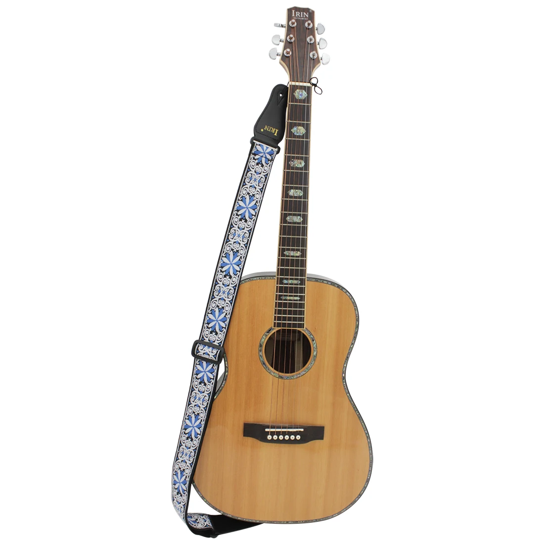 Ethnic Style Adjustable Embroidered Guitar Strap - Premium Polyester and Pure Cotton