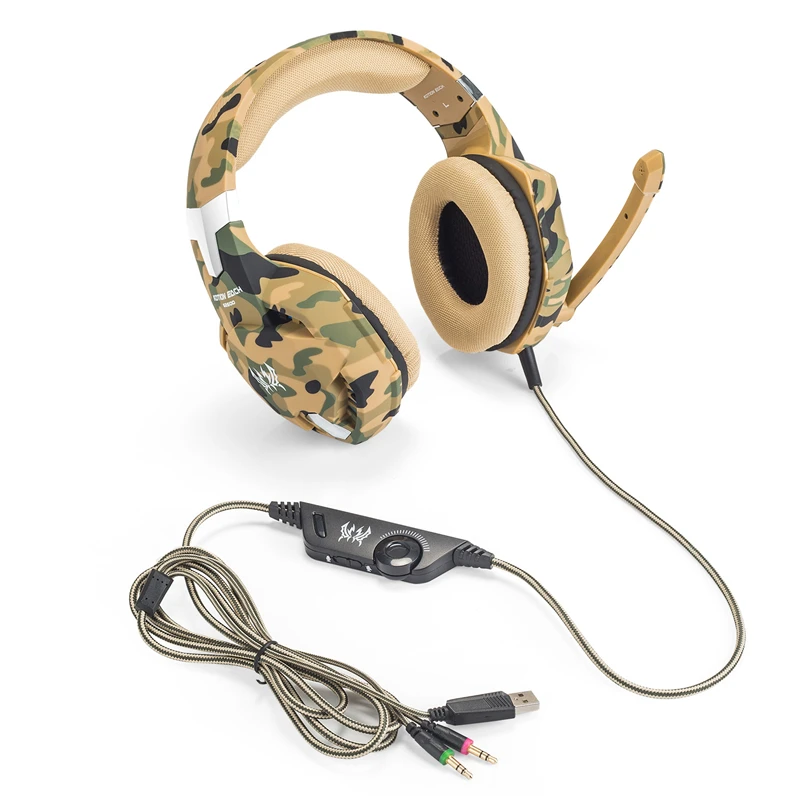 Gaming Headset Gamer Stereo Headphone With Microphone Mic Led Game for PC Computer PS4 KOTION EACH G2000 G1000 G4000 G9000 G2600 wired earphones wired headphones