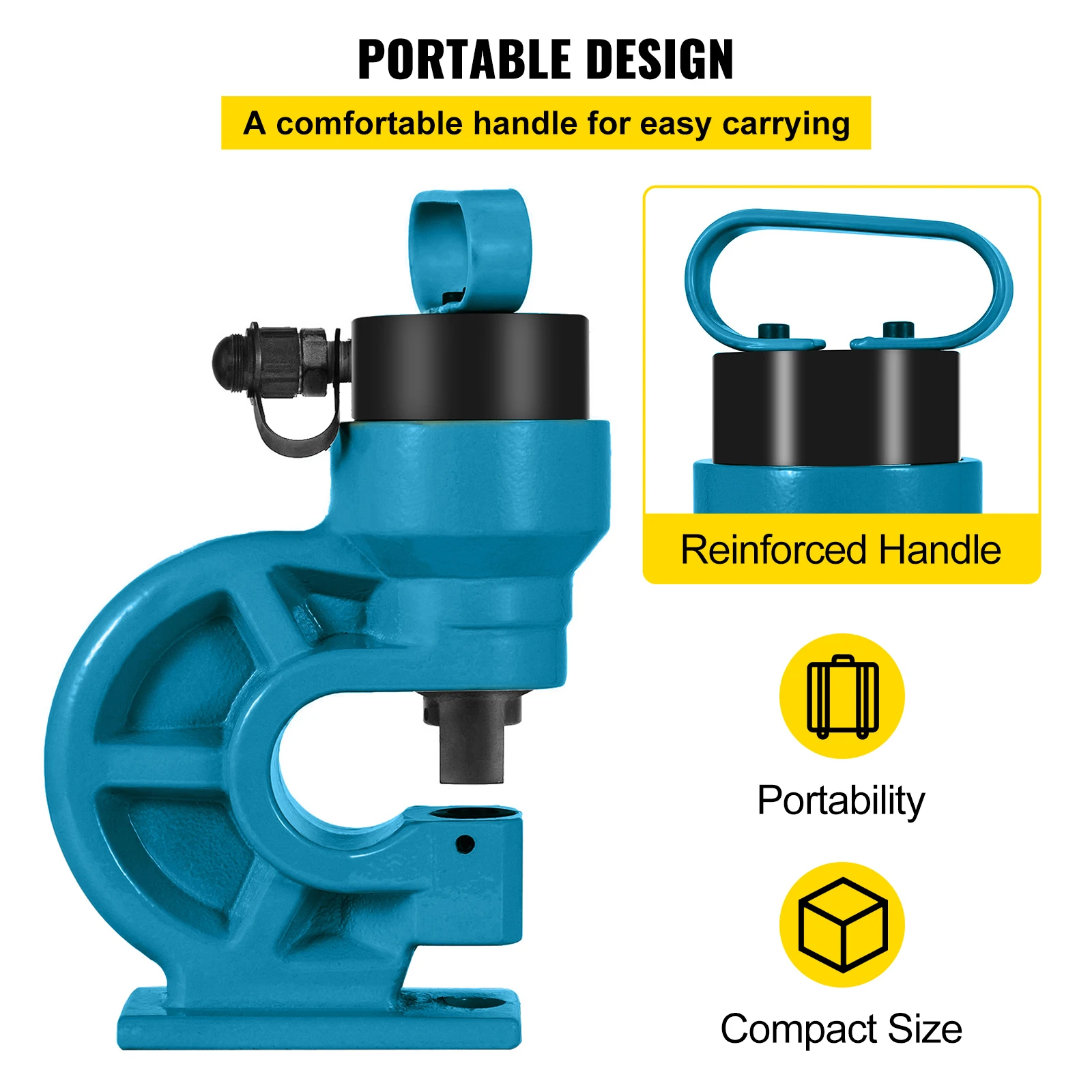 VEVOR CH-60 Hydraulic Knockout Punch Tool 31Ton Hole Digger Force Puncher Iron Plate Max 10mm Thickness Hole Punching Machine 6