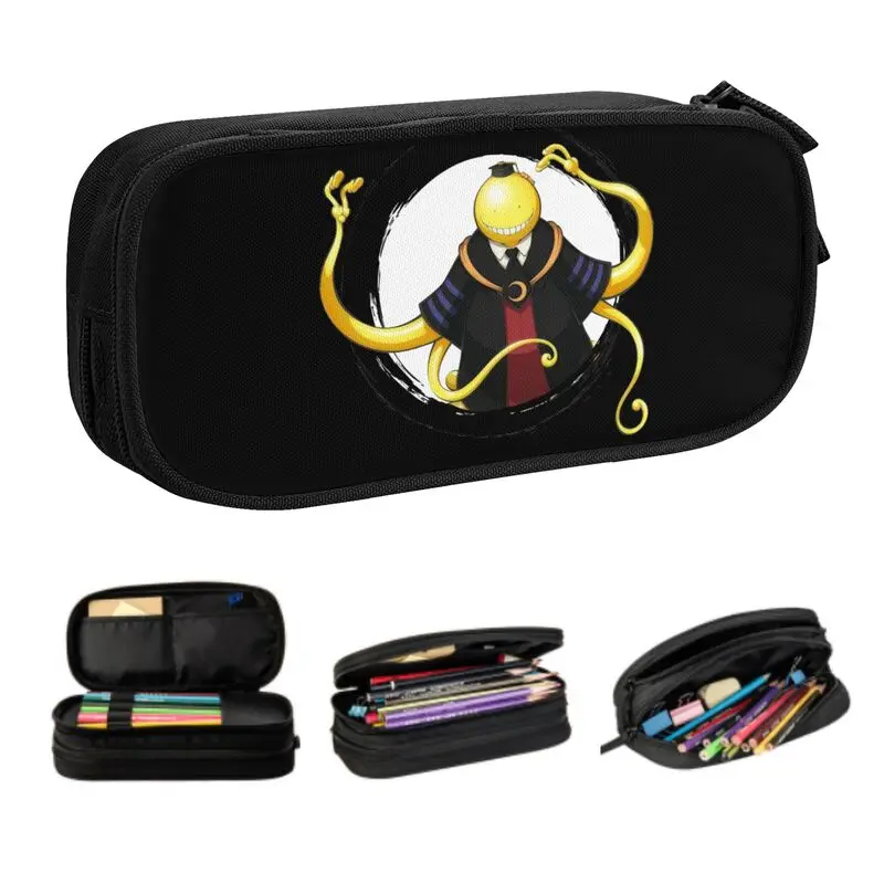 

Cute Assassination Classroom Koro Sensei Pencil Cases for Girls Boys Large Capacity Japanese Anime Pencil Bag School Accessories