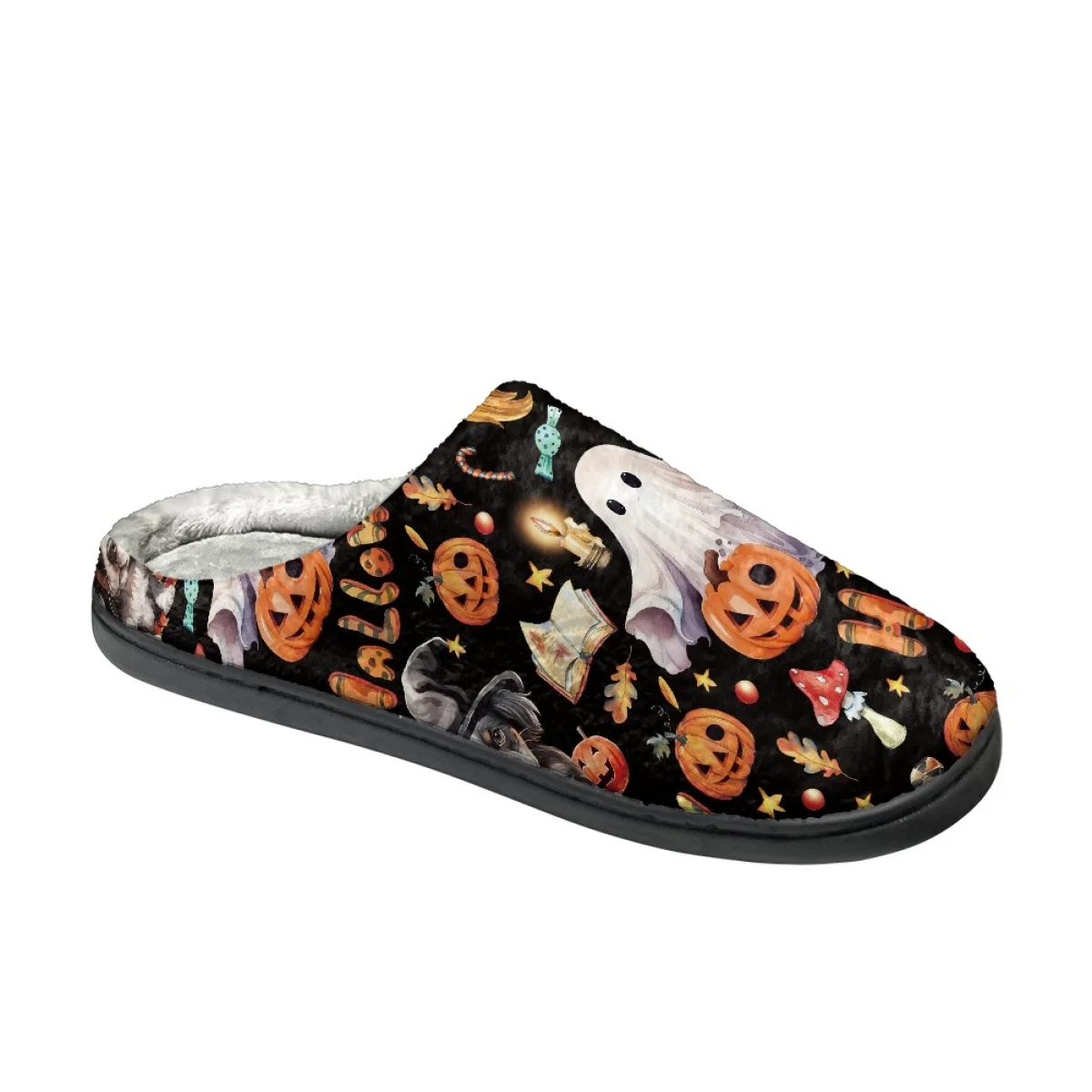 Winter Warm Slippers for Women Print On Demand Bedroom Casual Flats Floor Shoes Non-slip Classic Slides Slippers Halloween Gifts