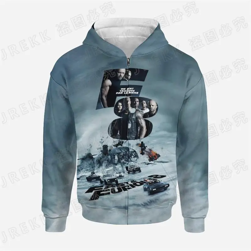 thumbnail image 1 of Sudadera con capucha y cremallera con estampado 3D de Fast & Furious para hombre y niño, estilo de carreras de carretera, superventas, para primavera y otoño, 1 of 5