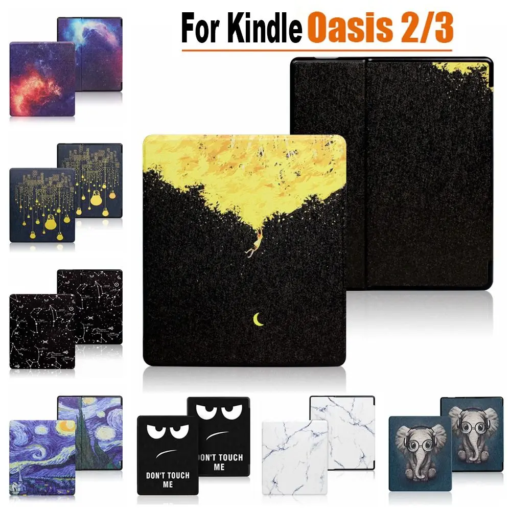 Capa de Couro pu Inteligente para Amazon Kindle E-book Reader Folio Case Auto Dormir Shell Protetora Oasis e em em 10th Gen