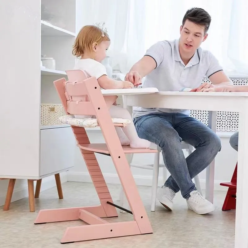 

Nordic Children's Growth Dining High Chair Baby Multi-functional Adjustable Lifting Growth Solid Wood Beech Chair Dining-Chair
