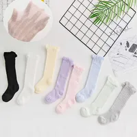 Baby Socks Girls Socks Knee High Mesh Breathable Tube Lovely Princess Baby Solid Color Leg Warmer New Born Socks 2