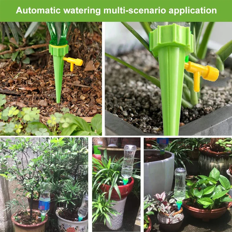 10-Pack Adjustable Self-Watering Drip Irrigation Spikes