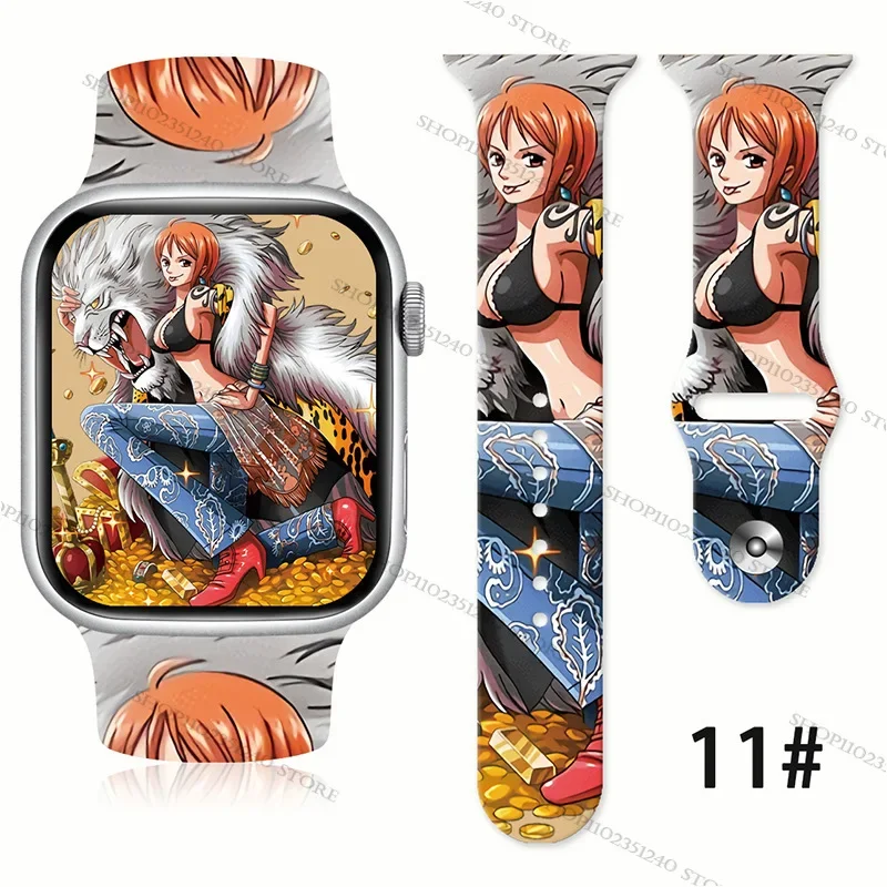thumbnail image 1 of Correa estampada de la serie One Piece Nami Boa Hancock para Apple Watch Ultra S8 65432SE Correa de repuesto de silicona de 38 mm a 45 mm para regalo, 1 of 5