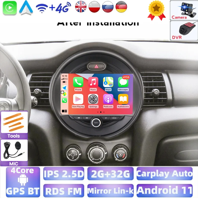 2 ГБ 32 1024*600 автомобильный радиоплеер мультимедийный GPS для BMW Mini F54 F56 2014-2020 Android