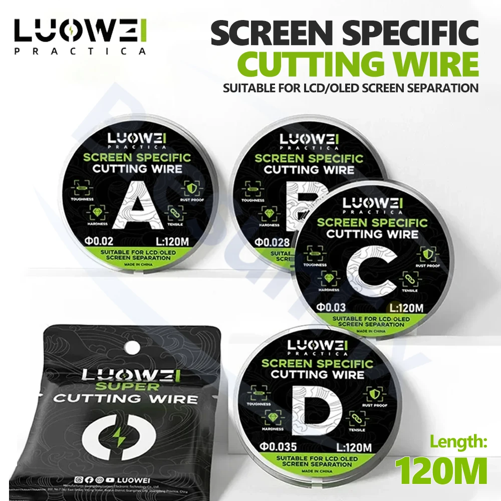 루웨이 슈퍼 120M 스크린 분리 나노 다이아몬드 와이어 0.02/0.028/0.03/0...