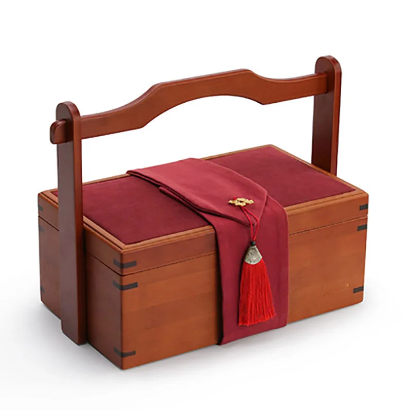 Ancient Style Bamboo Food Container, Moon Cake Gift Box Basket, Tea Set Storage Box, Wedding, Newlywed Souvenir Gift Box