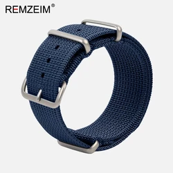 Durable Ribbed Nylon Watch Strap - Premium Military - Grade Watchband Accessory - 20mm (Dark Blue)