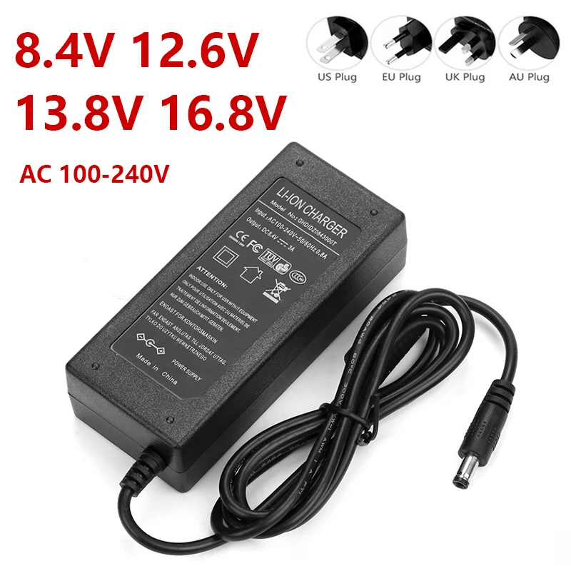 Power Adapterfor Lithium Battery,2A Safe Charging Charger Power Adapter Lithium Battery Charger Next Gen Design