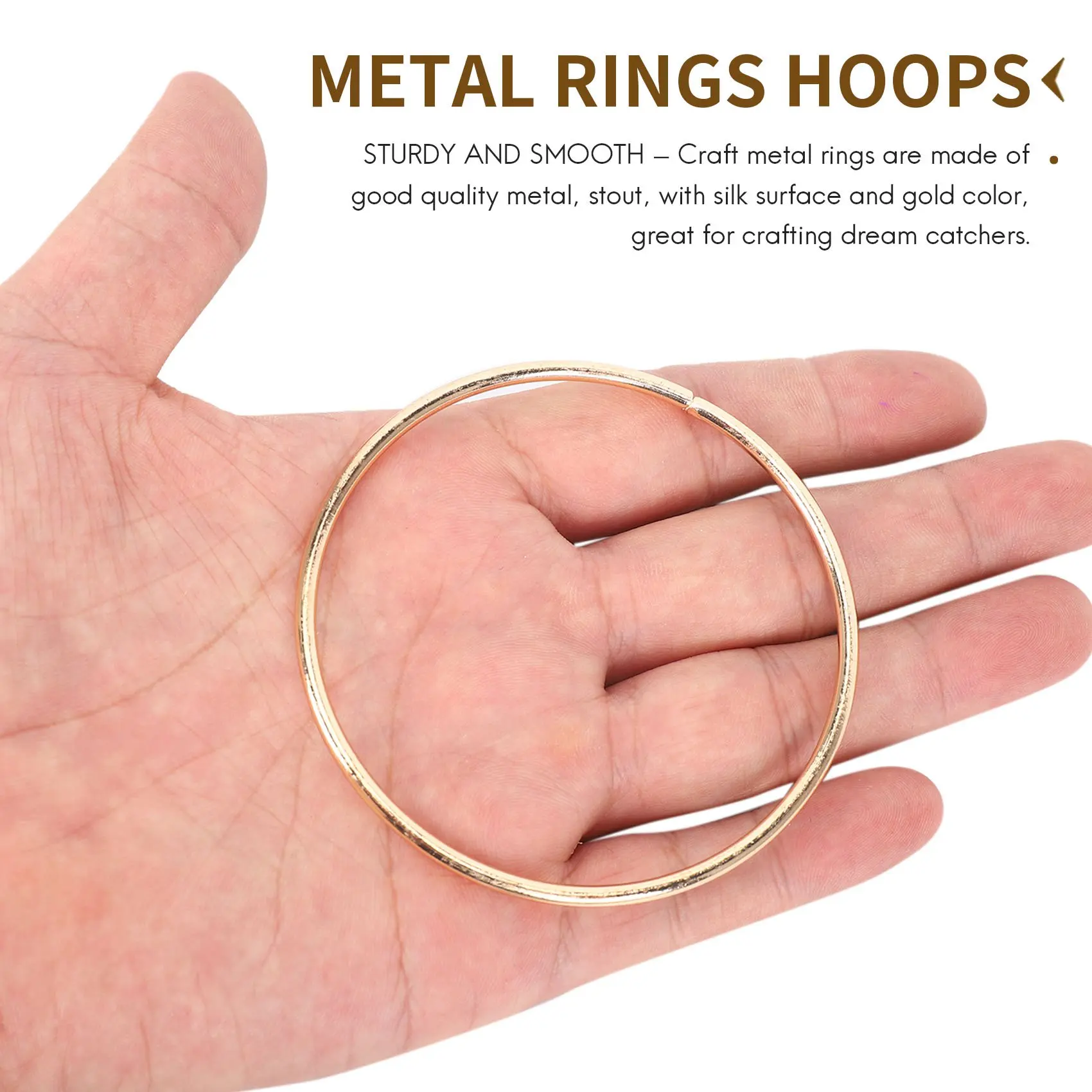 10 Pack Gold Dream Catcher Metal Rings Hoops for Crafts Macrame Ring for Dreamcatchers and Crafts 3 Inch 2