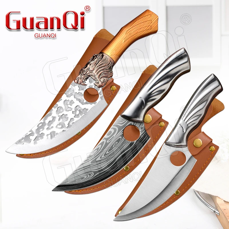 

Professional Kitchen Butcher Knife Handmade Full-Tang Forged Boning Knife Meat Cleaver Chef Knife Stainless Steel Cutter Tools