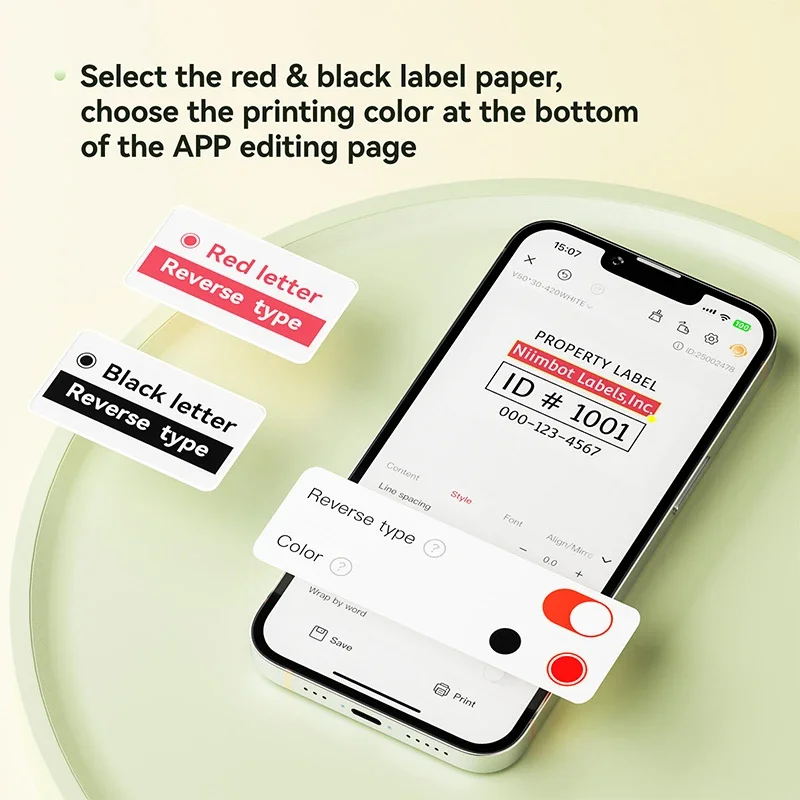 300DPI Niimbot B21-Pro Mini Portable Thermal Label Printer Mini Adhesive Sticker Printers & Black Red Font Label Paper NEW