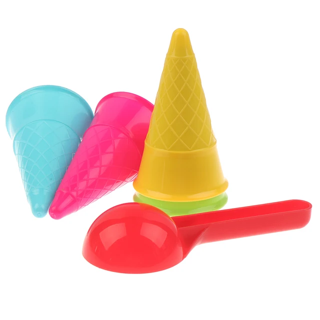 5 Pcs/lot Cute Ice Cream Cone Scoop Sets Beach Toys Sand Toy for Kids Children Educational Summer Play Set Game Gifts 1