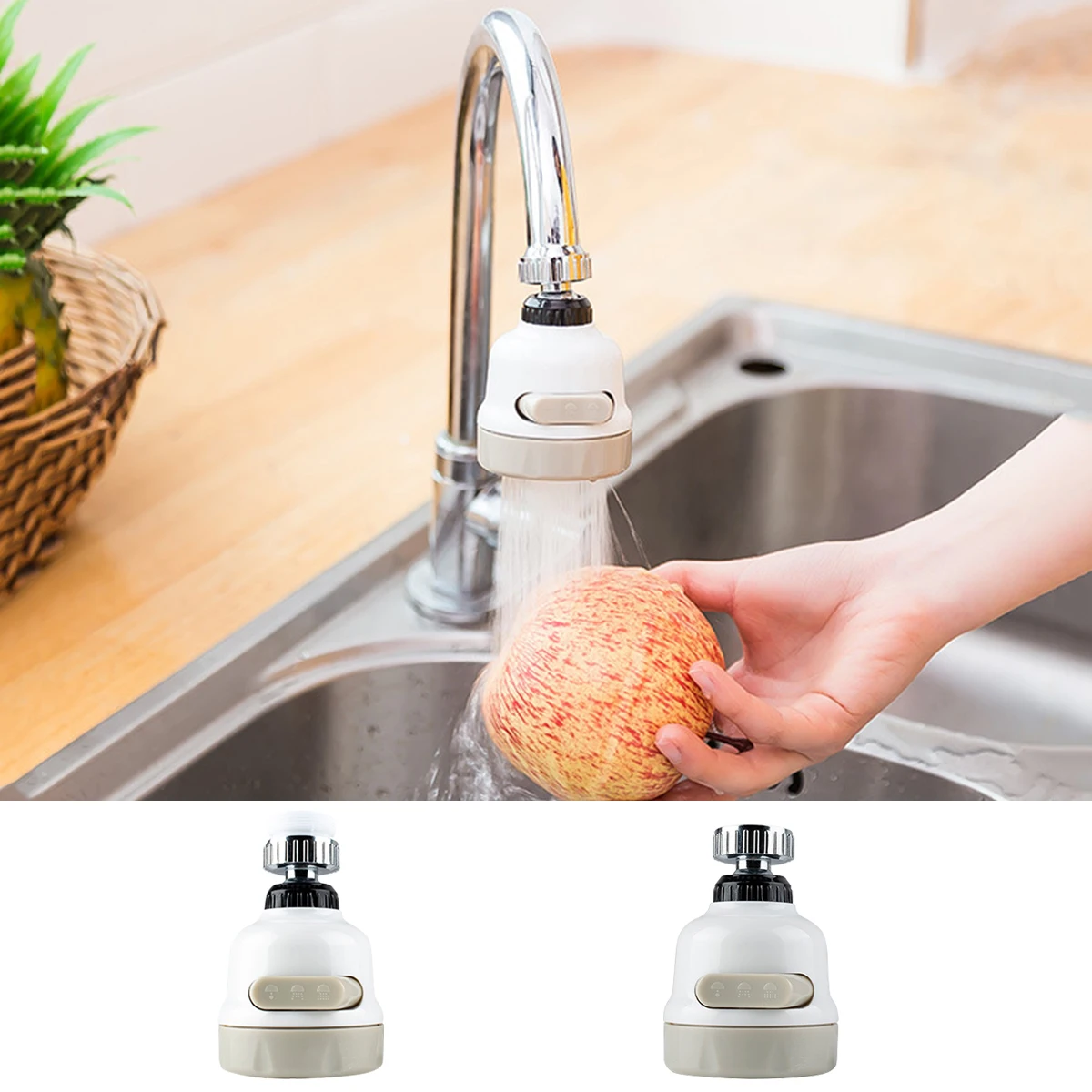 

Three speed foaming machine short style kitchen faucet water-saving and splash-proof three speed sprinkler nozzle new ABS univer