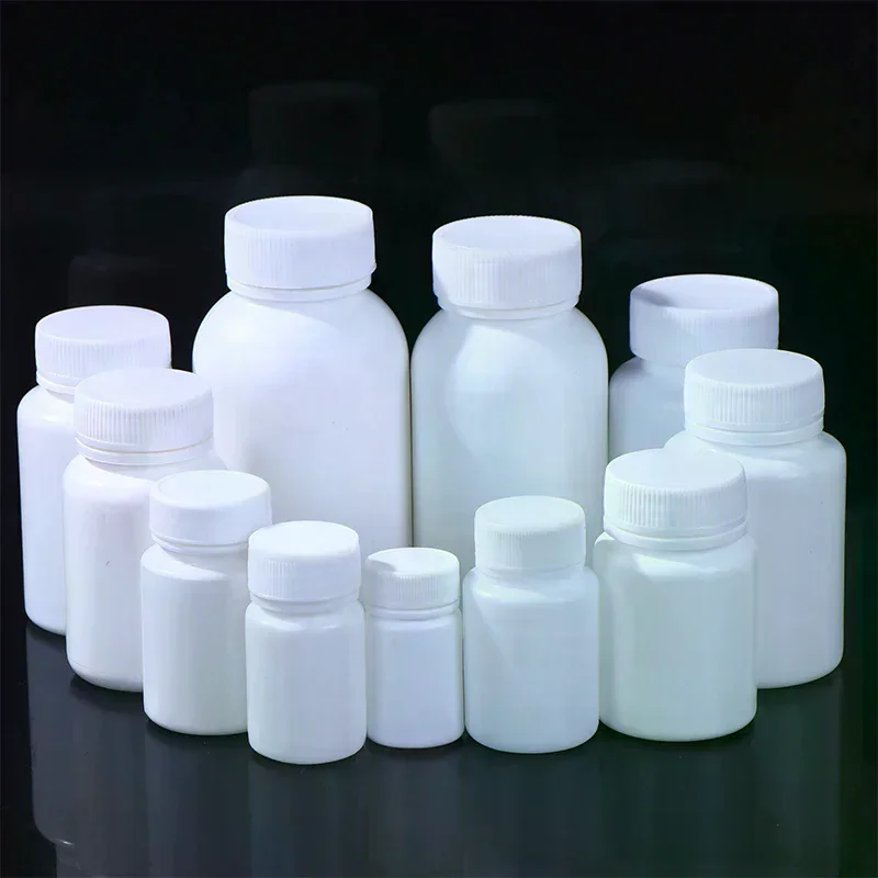 15-180ML Food Grade PE Plastic Medicine Bottle White Screw Lid Pill Box Storage Container For Pill Cosmetics Food Packing Holder