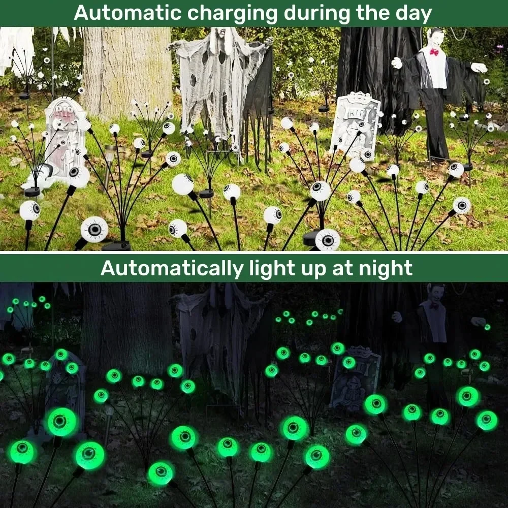 1-10PCS Halloween LED Eyeball Lights Solar Garden Lawn Lights Outdoor Scary Decoration Halloween Party Decoration solar ground lights solar led lights solar lights lawn lamp garden lighting