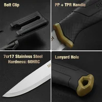 SWISS TECH Fixed Blade Knife Survival Knife with Sheath Knife Tactical Military Hunting Knife Strong Single Edge Great 2