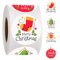 4 Styles 25MM Round Sealed Label Christmas Sticker For Small Bussiness Gift Boxes Packages Holiday Decoration Supplies Wholesale