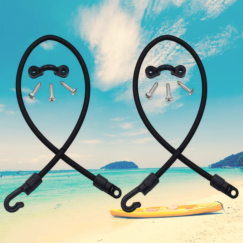 Bungee Cord Portable Elastic Rope Hook Fixing Buckle Set Adjustable Deck Mount Connector Canoe Kayak Marine Accessories