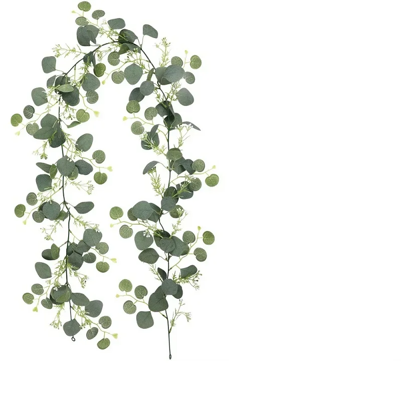 

Искусственные листья эвкалипта, Подвесные на стену Зеленые растения, лоза для украшения отеля, искусственное растение, Шелковый эвкалипт, листья виноградной лозы
