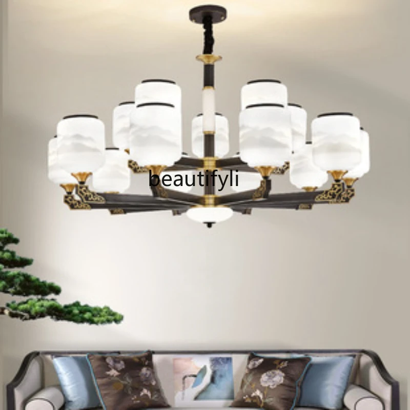 

LBX Lamp in the Living Room Staircase Chandelier Villa Zinc Alloy Atmosphere Modern Crystal Chandelier