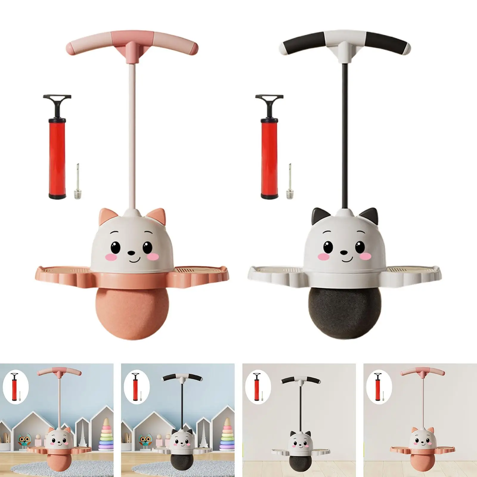 Pogo Jump Ball Boys Adjustable Handle Jump Board Games Indoor Toys