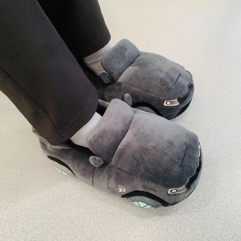 MyRytanda New Fashion Car Shape Plush Slippers House Soft Stuffed Shoes Automobile Plush Shoes Adults Birthday Gift