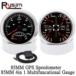HD 85MM 120KM/H 160KM/H 200KM/H GPS Speedometer Digital Speedometer Tacho Meter+ 4 In 1 Oil Pressure Water Temp Volt Fuel Guage