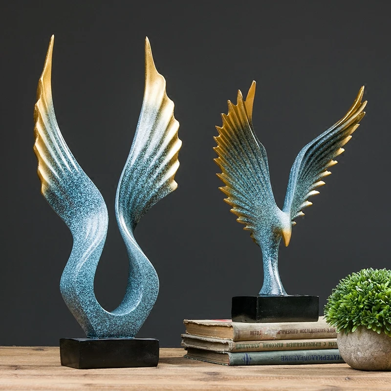 

Nordic Creative Resin Eagle Ornaments Crafts Home Livingroom Table Figurines Decoration Office Desktop TV Cabinet Furnishing Art