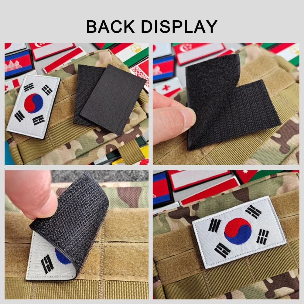 SOUTH KOREA Flag Patch With Hook Adhesive Fastener Gold Tactical Morale Emblem E - Foto 10