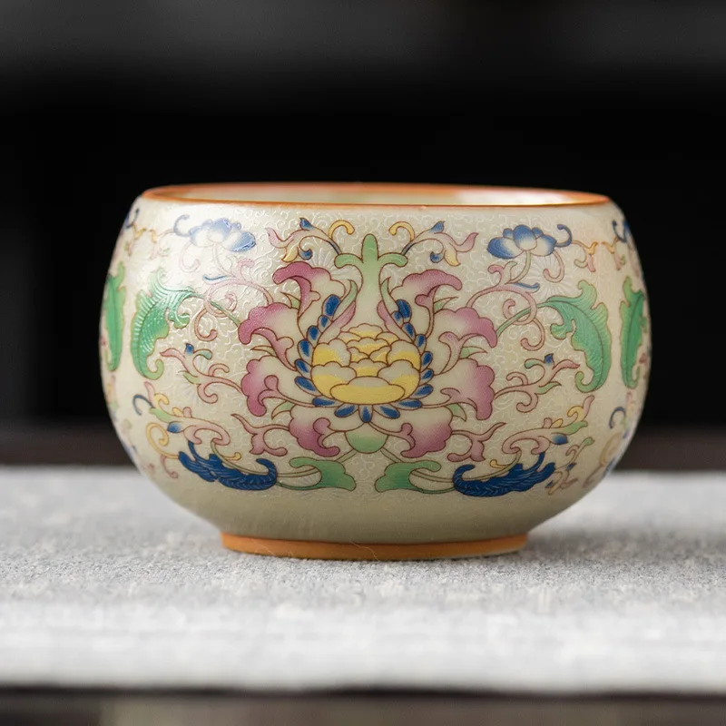 Chinese Kungfu Tea Cups Pottery Vintage Jingdezhen Cup Ceramic Teaware Teacups Ceramica Color Enamel Master Teacup