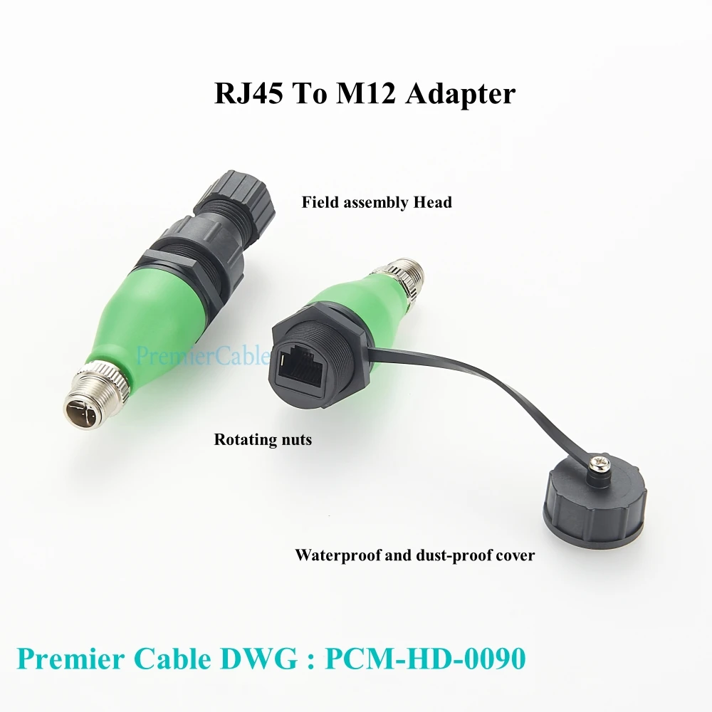 Waterproof M12 to RJ45 Ethernet Panel Mount Feedthrough Connector M12 X Coding 8Pin Male to RJ45 Bulkhead Industrial Adapter 2