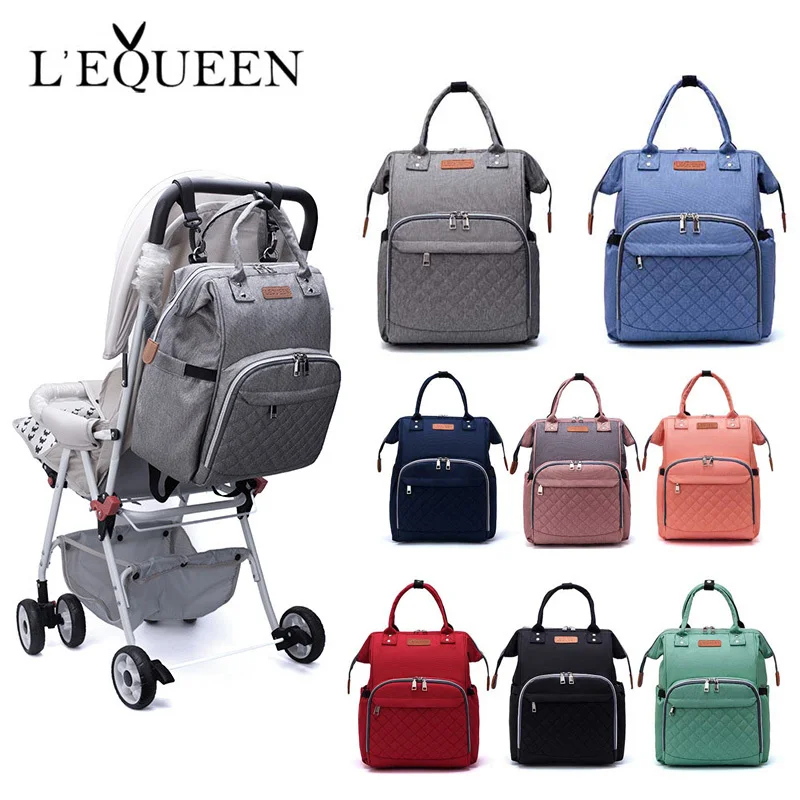 

LEQUEEN Diaper Bag Baby Care Waterproof Pregnant Bags Nursing Large Mom Backpack Mummy Maternity Wet Stroller