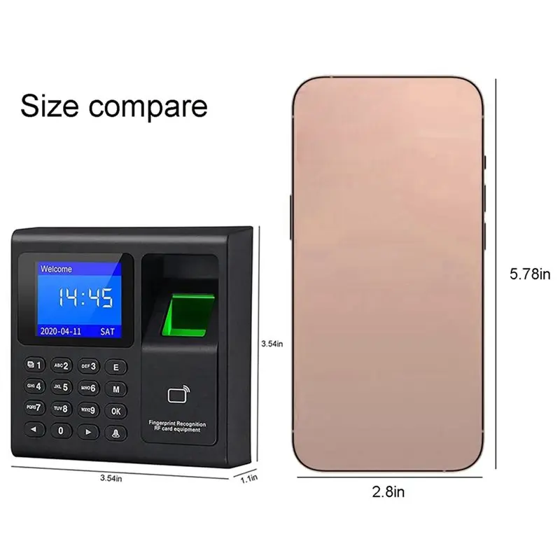 【추수감사절】3X 근무 시간 기록기 지문 스캔, RFID 및 PIN 펀치 기능이 있는 직원용 지문 번호 시간 기록기