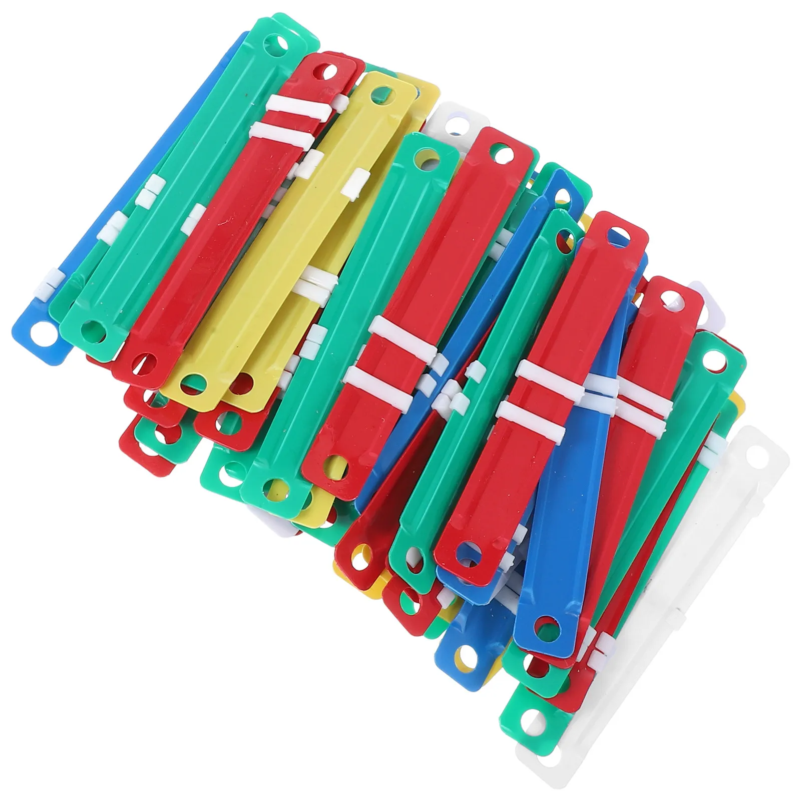 100개 부드럽게 광택 처리된 플라스틱 철제 바인더 스파인 클립, 루즈리프 노트북 DIY 플래너 종이 바인딩 메커니즘 스파인 인서트용