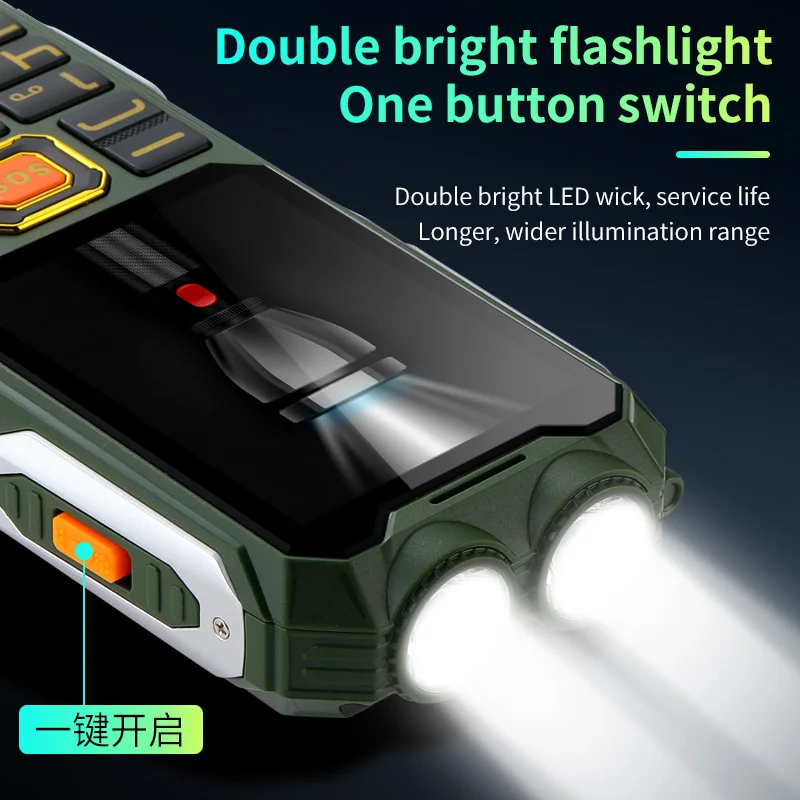 GSM 2G Mobile Phone Rugged Large Battery FM Flashlight Large Key Cheap cell-phone Russian Arabic Hebrew keyboard for the elderly 5