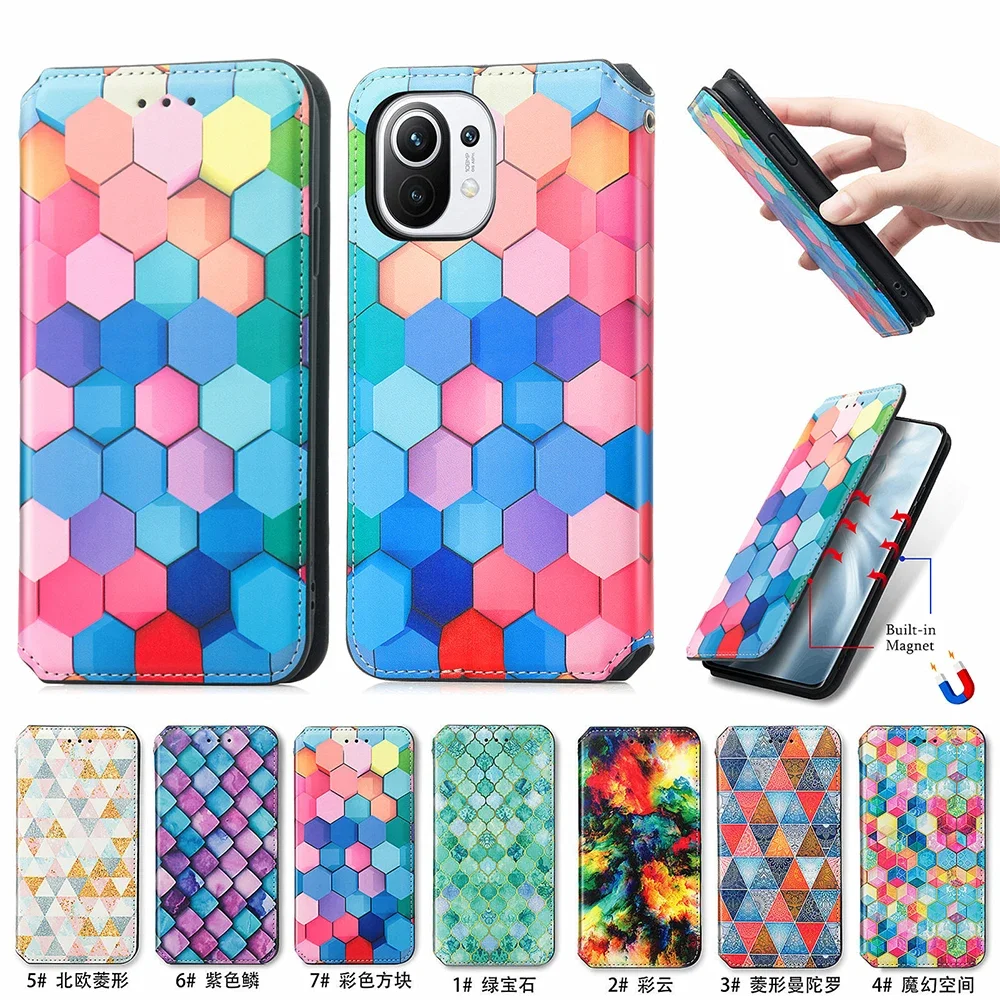 

For OPPO A18 A38 A58 A78 A79 Reno 5F 6 Pro A77 A58 A57 A17 A15 A9 A5 A2 A1 Pro A2M Cute Magnetic Case Leather Wallet Flip Cover