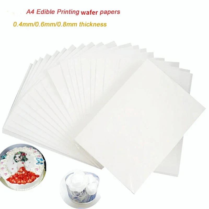 

50/25/5pcs A4 Wafer Paper Blank Edible Rice Papers for Cake Decorating Edible Printing Kosher Paper Sugarcraft Baking Supply