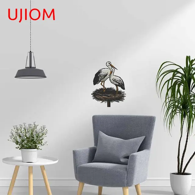 Ujiom Gólya A Fészek Állati Falmatrica Dekorációk Nappali Matricák Gyermekek Hálószoba Dekoráció Fürdőszoba Matrica Falfestmény Művészet - Image 2