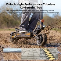 Trottinette électrique W10 E, 10 pouces, 1200W de puissance maximale, 48V13.5Ah, autonomie de 55 km, vitesse de 45 km/h, pneus tout-terrain, frein à disque double, avec application, trottinettes électriques 3